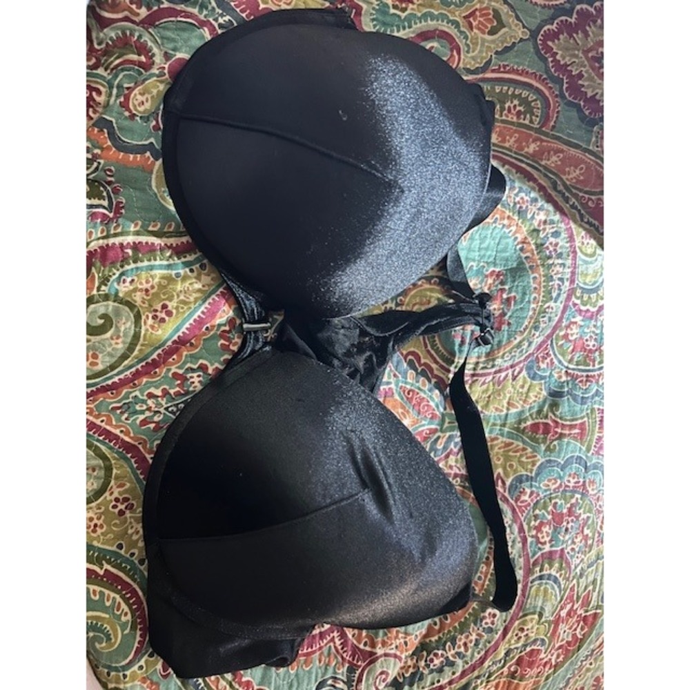 Curve Muse Black‎ Lace Trim Underwire Full Coverage Bra Size 44D